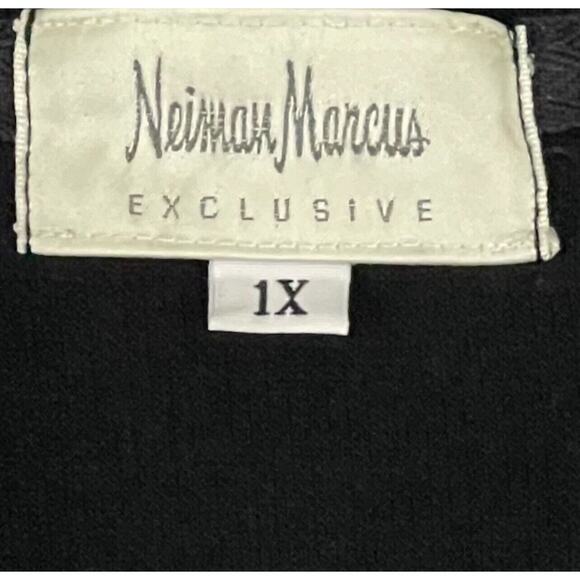 Neiman Marcus Exclusive Jacket 1X Black Green Colorblock Zip Cotton USA - Picture 2 of 12